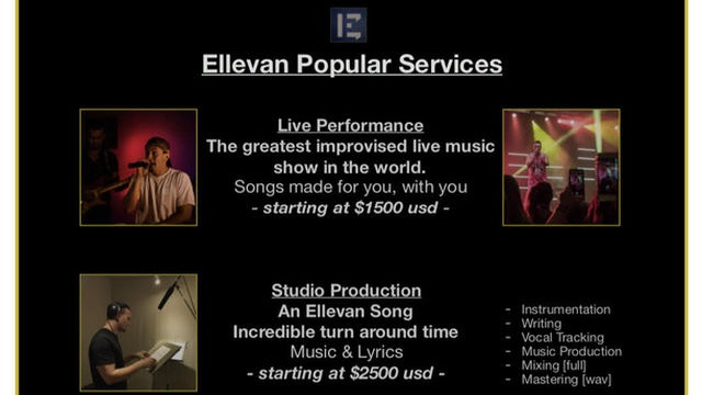 Want to Book Ellevan? [Live Show, Song For Hire, Film Project]